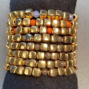 Cousin Claudine NY stretch bracelets‎ gold tone